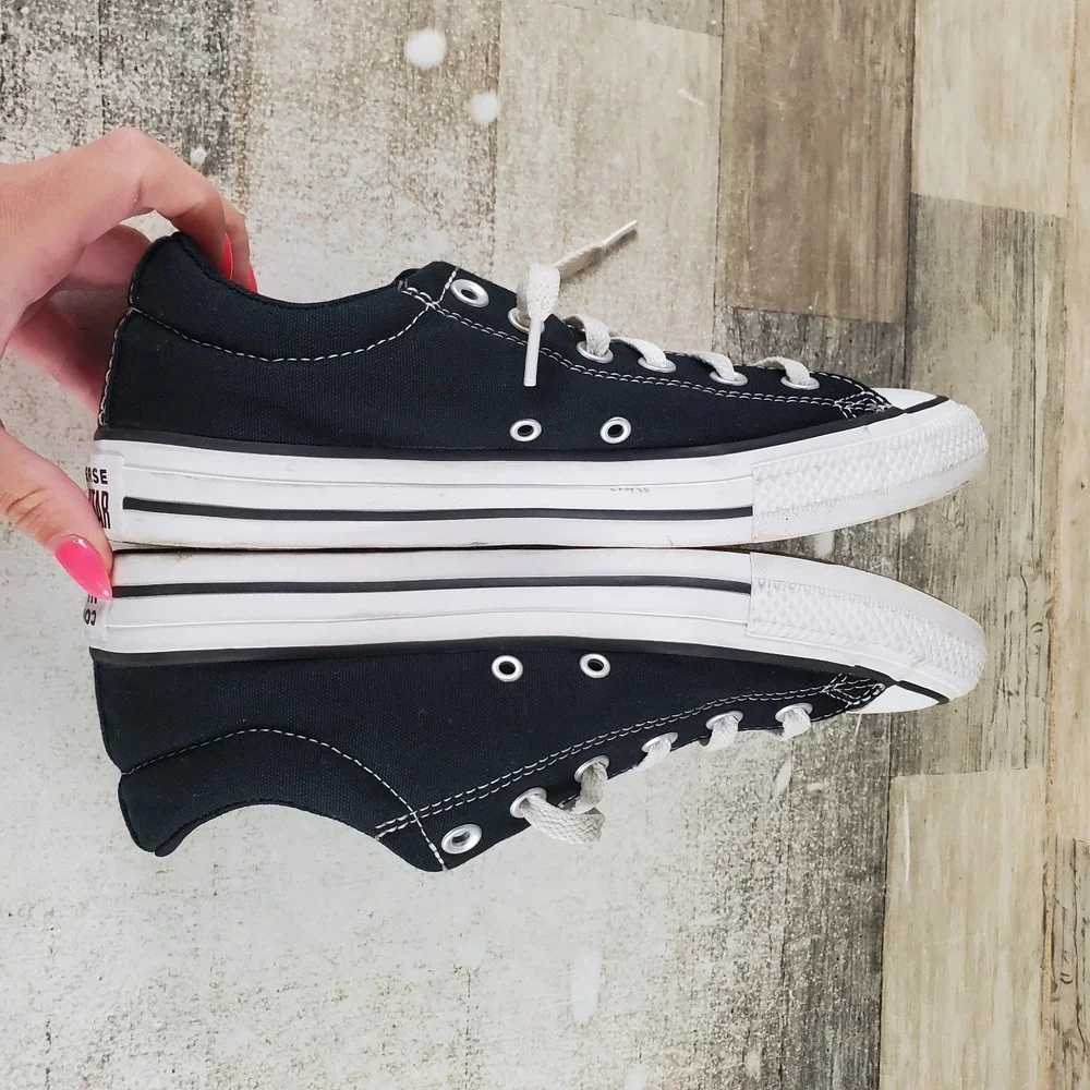 Converse Chuck Taylor All Star Street Shoes Boys Sz 6.5 Black Low Top Sneakers